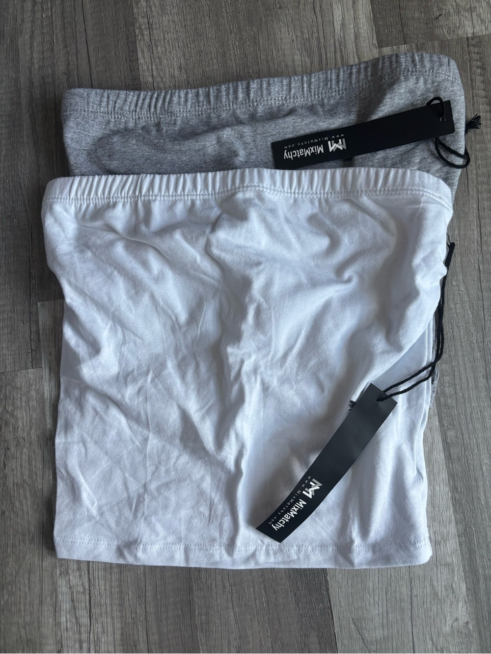MixMatchy White and Light Gray Seamless Tube Top Duo